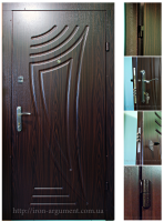 двери входные с МДФ накладками, цвет: темный орех, модель двери: Б-4